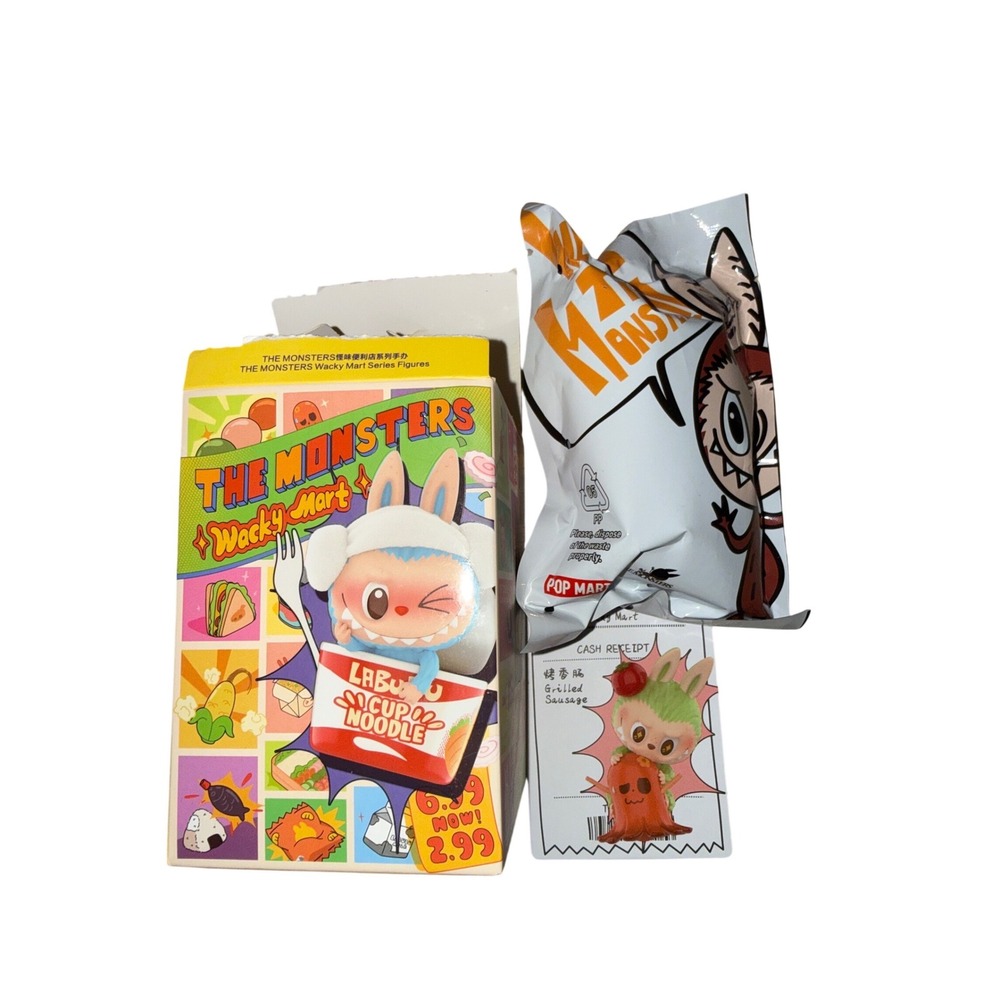 Pop Mart The Monsters Wacky Mart Series Labubu Grilled Sausage Figure Blind Box
